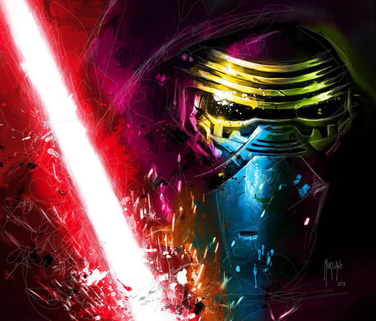 Kylo Ren from Star Wars mixedmedia by Patrice Murciano
