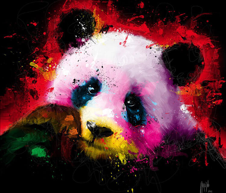 Panda Pop, mixed media by Patrice Murciano