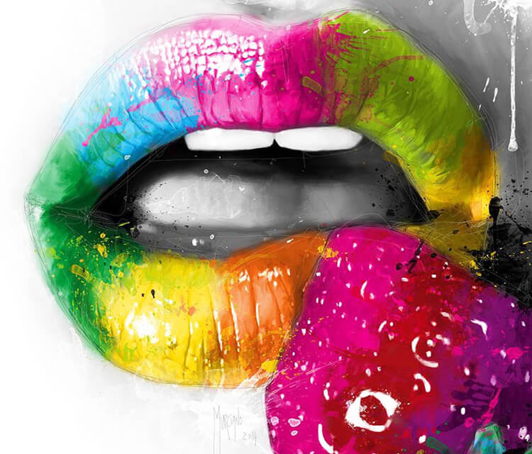 Color Lips, mixed media by Patrice Murciano