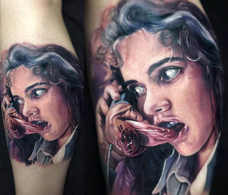 Nancy portrait tattoo by Paul Acker