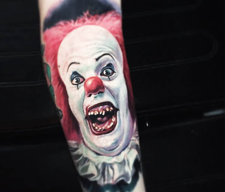 Pennywise tattoo by Paul Acker