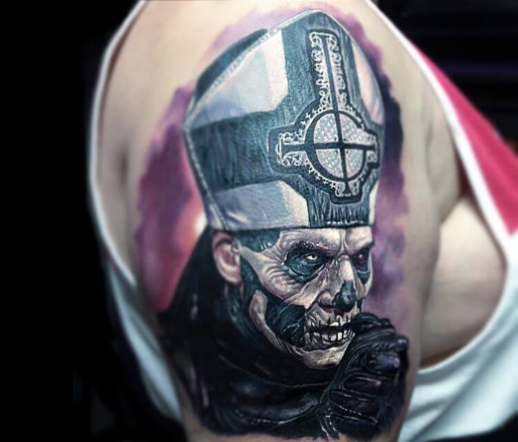 The Band Ghost tattoo by Paul Acker