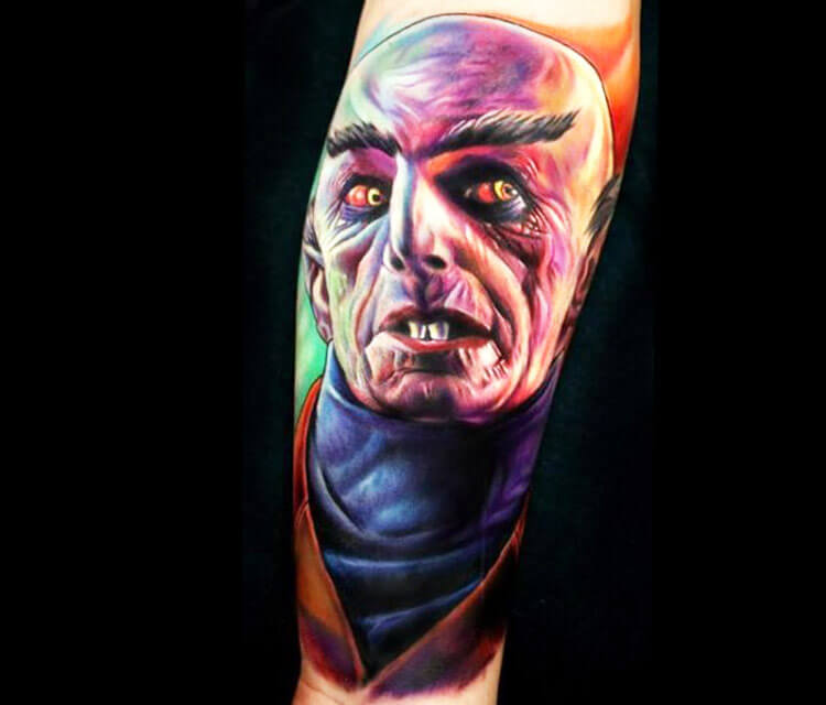 Horror vampire tattoo by Paul Acker
