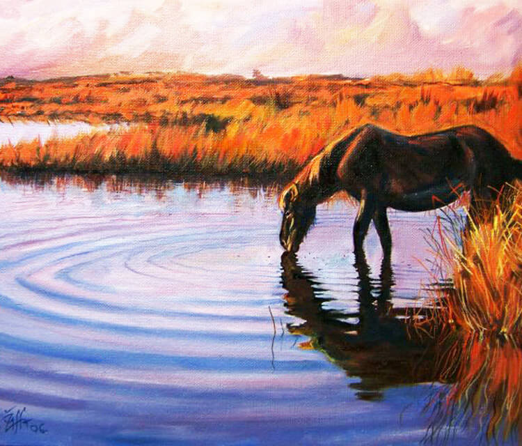 A Horse acryl painting by Peter Zuffa Bodliak