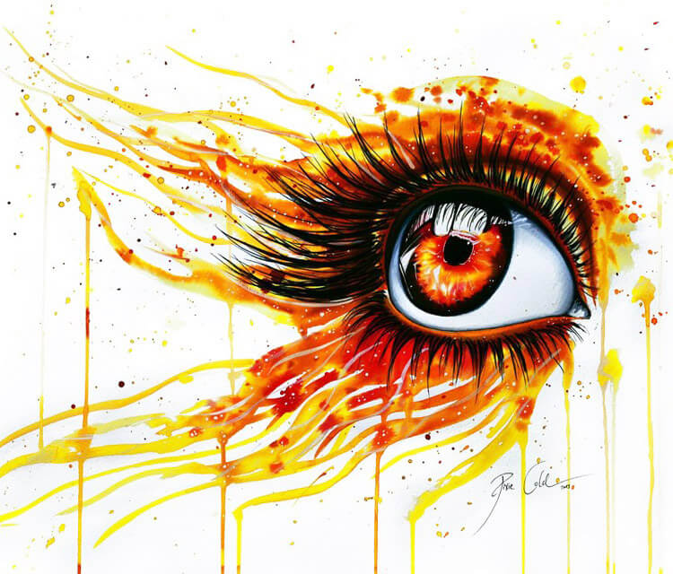 On fire Eye painting by Pixie Cold