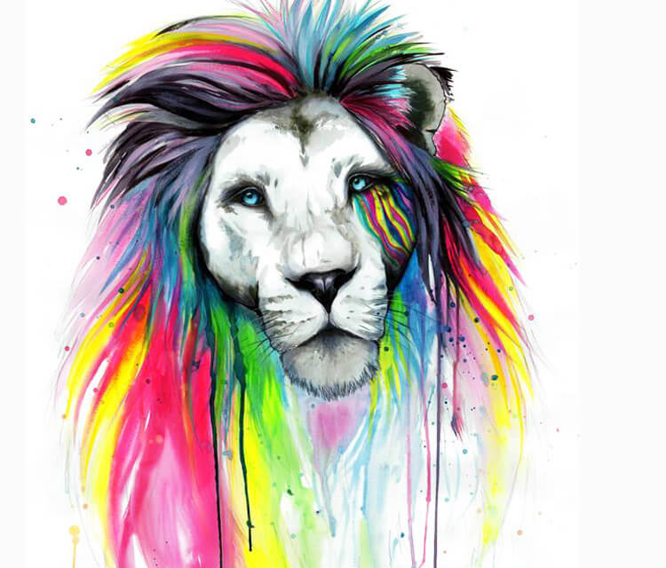 Rainbow lion  by Pixie Cold