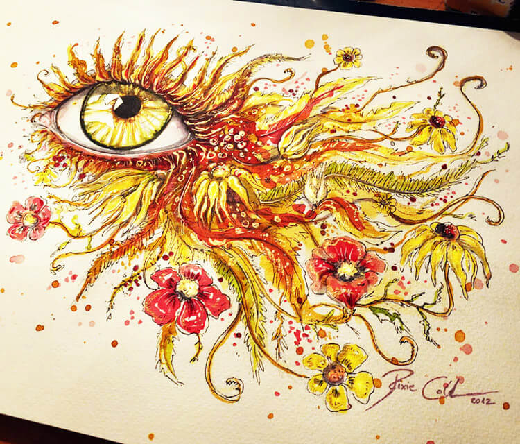 Sun Kiss Eye painting by Pixie Cold