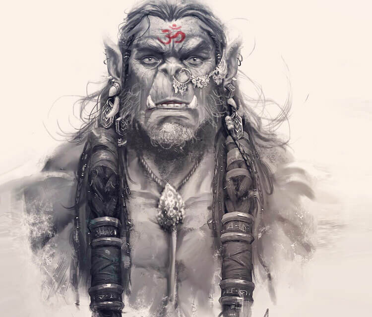 Warcraft Hanoman drawing by Rudy Nurdiawan