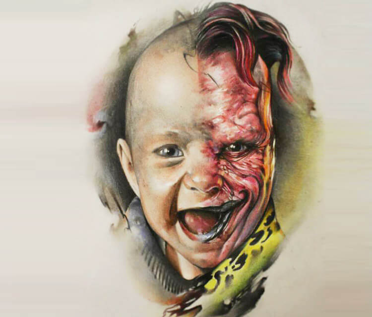 Baby Harvey Dent color drawing by Sergey Shanko