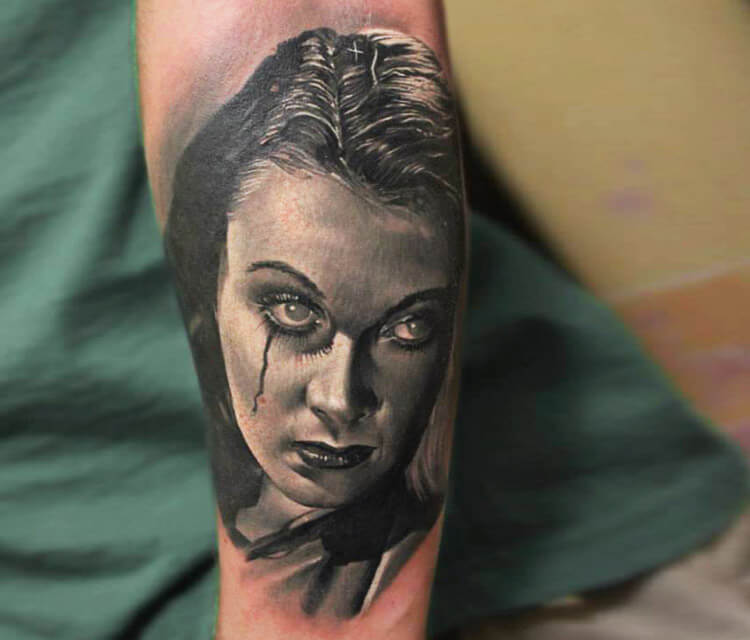 Horror face  tattoo by Sergey Shanko