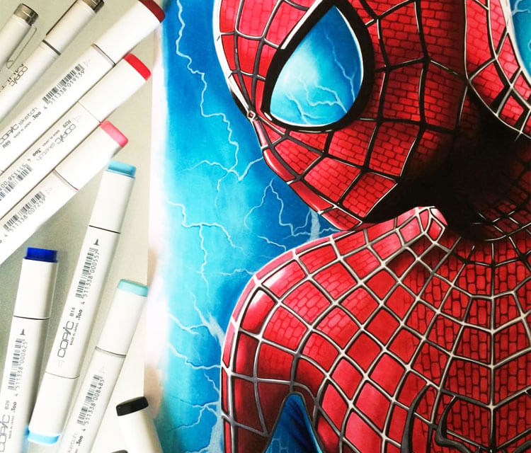 Spiderman drawing by Stephen Ward