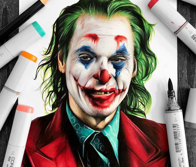 The Joker pencil drawing by Stephen Ward