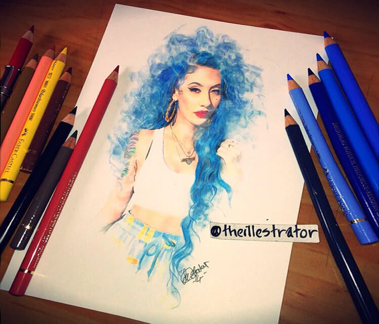 Natasha Lillipore color drawing by The Illestrator