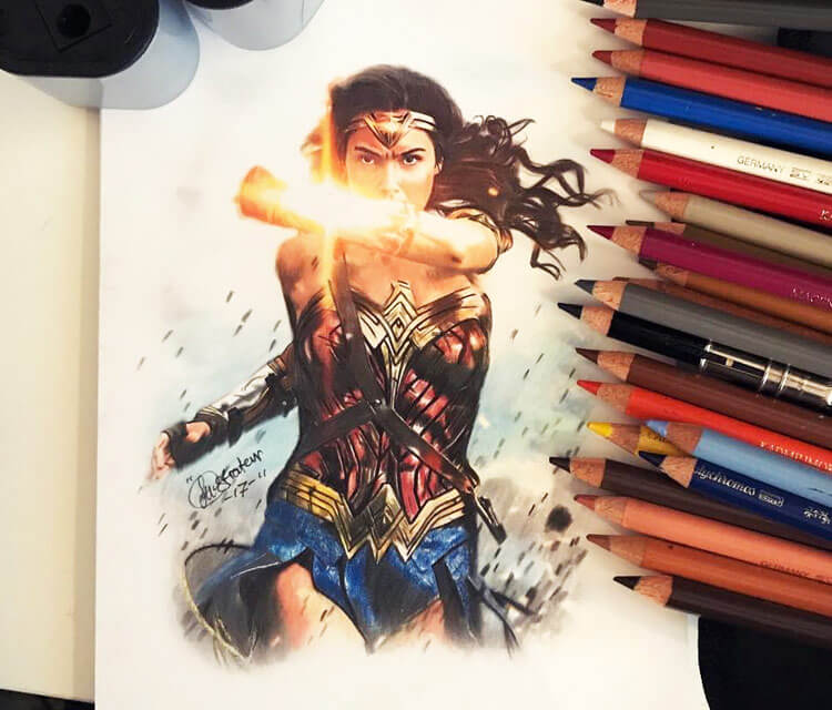 Wonder Woman color drawing by The Illestrator