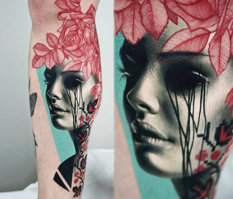 Face tattoo by Timur Lysenko