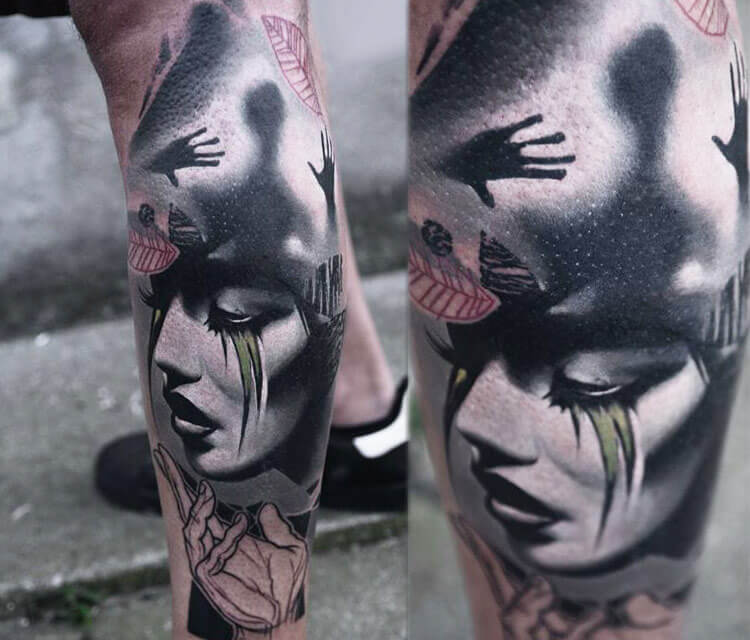 Lost face tattoo by Timur Lysenko