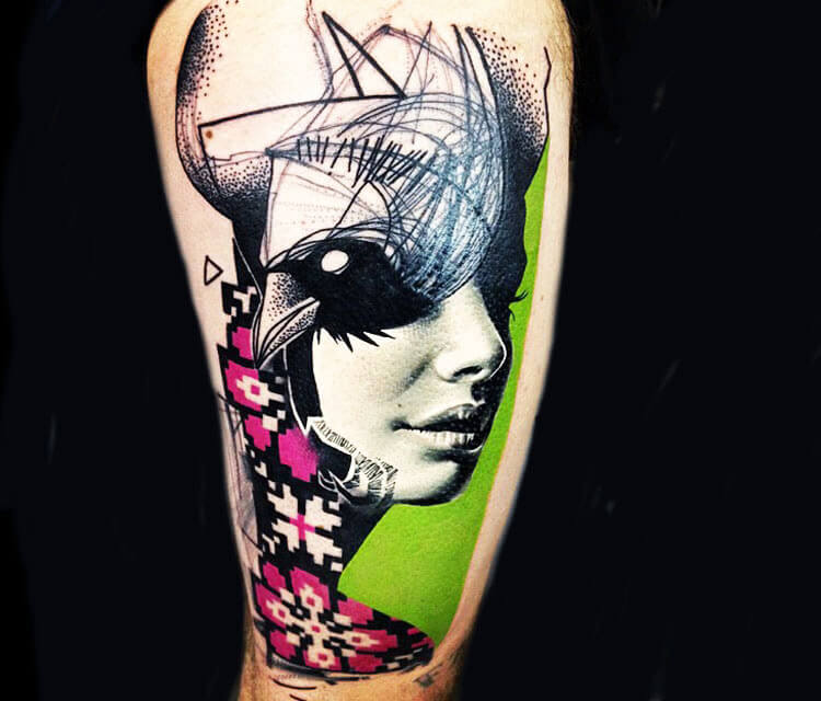 Ravenface tattoo by Timur Lysenko