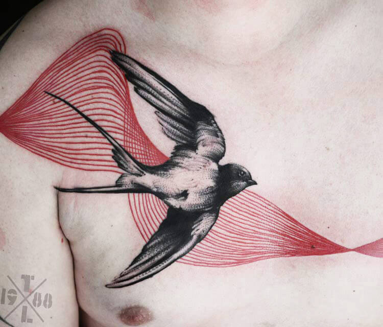 Swallow tattoo by Timur Lysenko