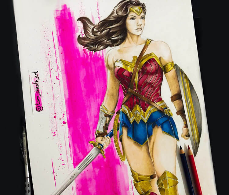 Wonder Woman drawing by Tom Chanth Art