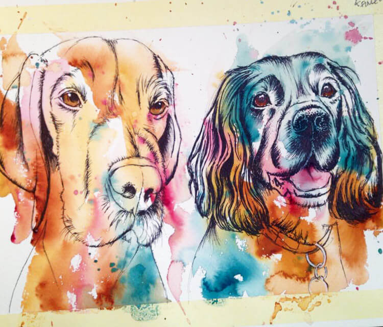 Two Dogs by Tori Ratcliffe Art