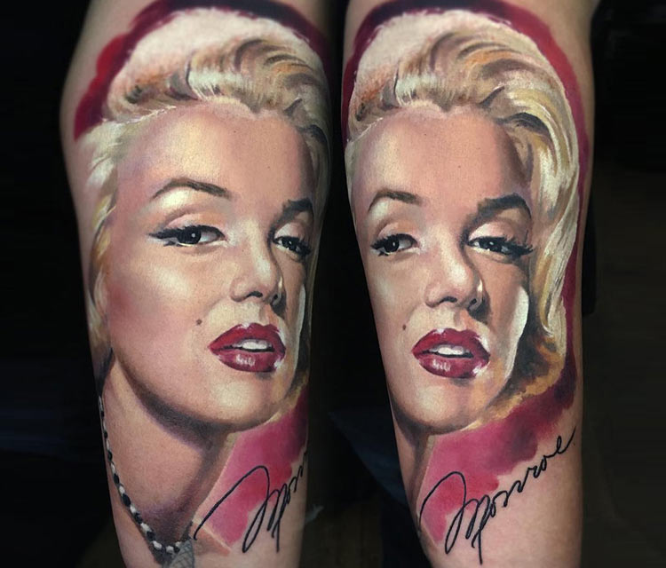 Marilyn Monroe tattoo by Valentina Ryabova