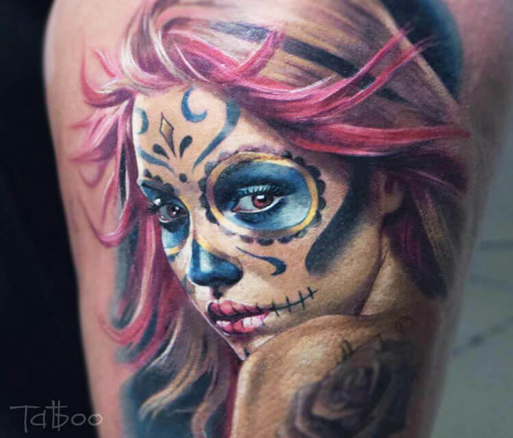Muerte tattoo by Valentina Ryabova