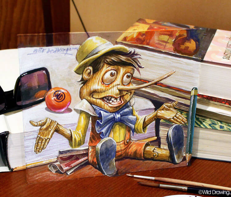 Pinocchio painting by Wild Drawing