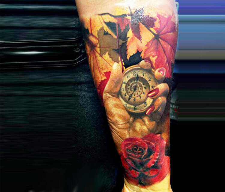 Autumn color tattoo by Zsofia Belteczky