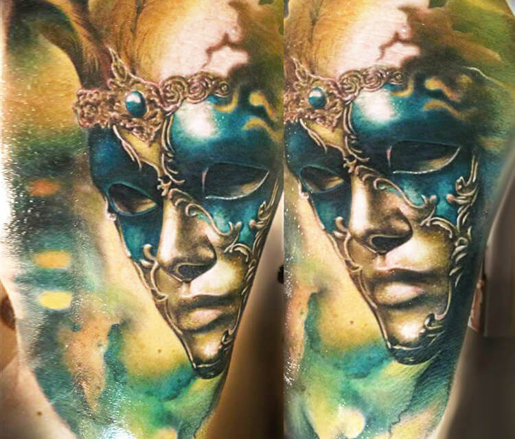 Green Mask tattoo by Zsofia Belteczky