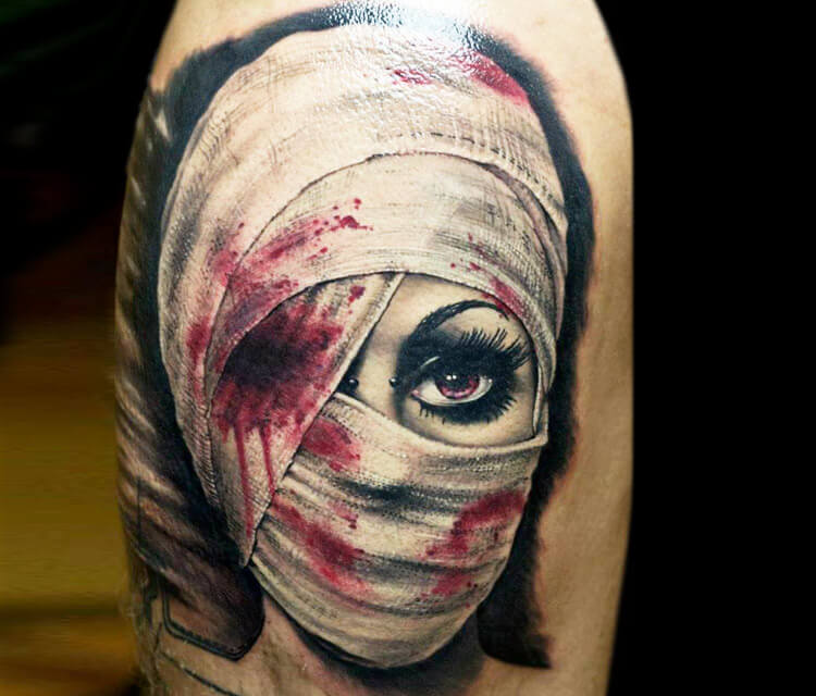 Horror Mummy tattoo by Zsofia Belteczky