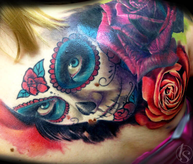 Muerte tattoo by Zsofia Belteczky